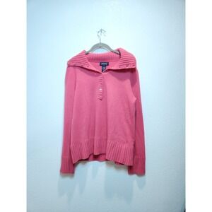 Jones New York Sweater L Pink Cashmere Angora Merino Wool Collar Pullover